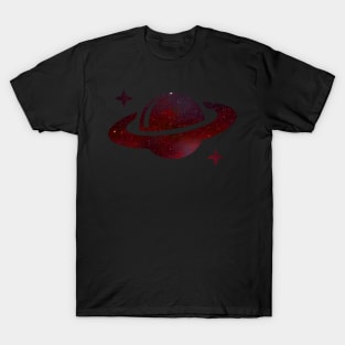 Red Galaxy Saturn T-Shirt